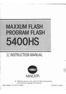 Minolta 5400 HS manual. Camera Instructions.